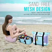 Outdoor Camping Mesh Beach Tote Bag With Detachable Beach Cooler Durable Bag Packing Organizer Backpack Bag Travel Storage Bag