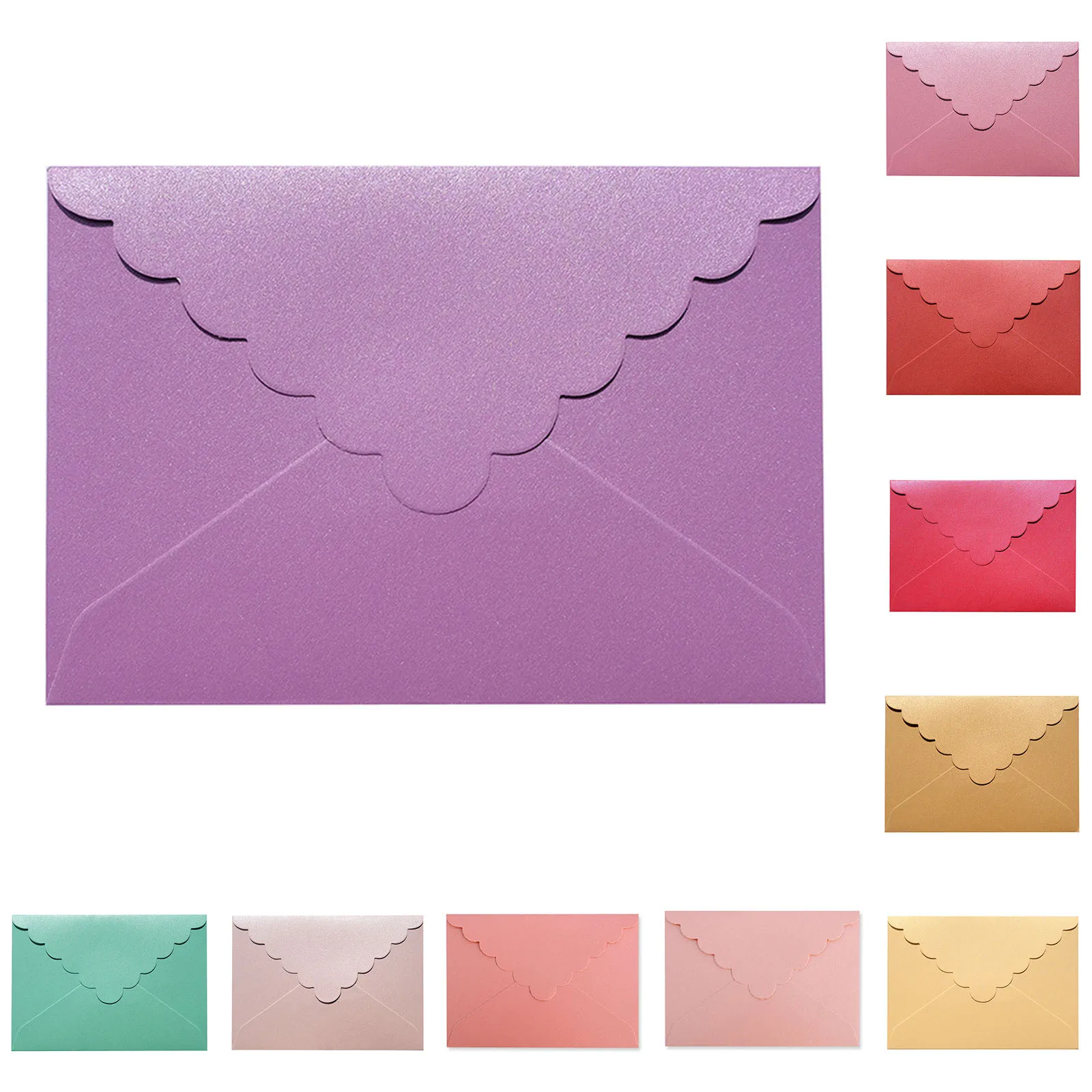 

5PCS Colorful Iridescent Paper Romantic Wave Envelope Rectangle For Birthday Greeting Wedding Invitation Envelope Gift 11*16cm