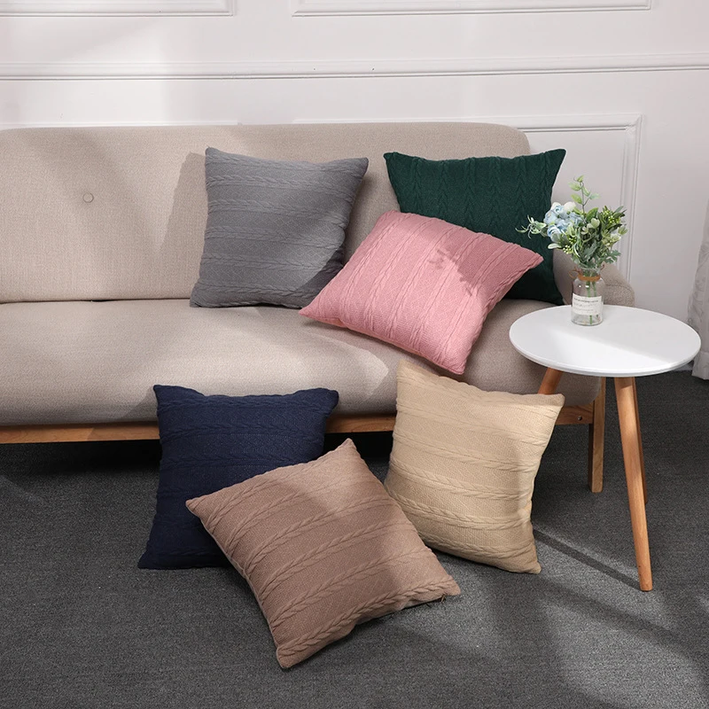 

45*45cm Twisted Woolen Pillowcase Throw Pillows Covers Square Cushion Cover Decorative Pillow Case For Sofa Modern Home Decor