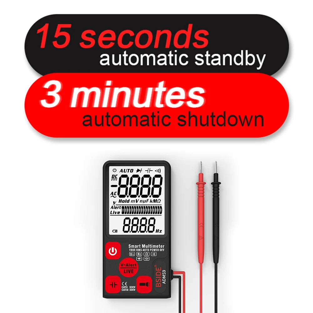 Сверхпортативный Цифровой мультиметр BSIDE ADM S9CL большой 3-линейный ЖК-дисплей 3 5