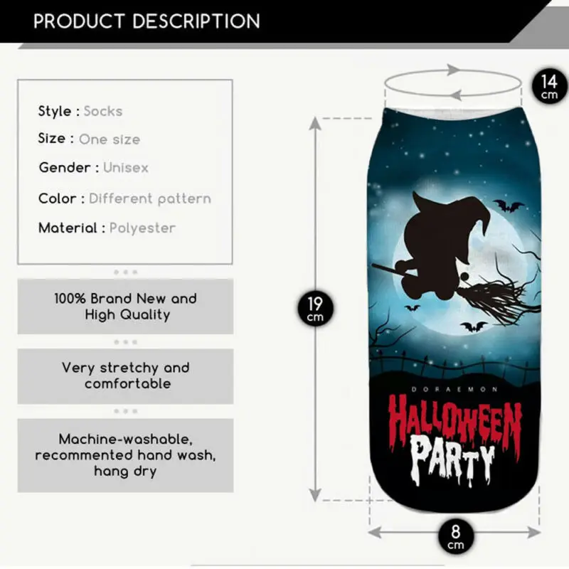 

12 Colors Men Women Fashion Short Cotton Socks Halloween Horror Machine Cosplay Casual Ankle Socks Girls Christmas Warm Gift