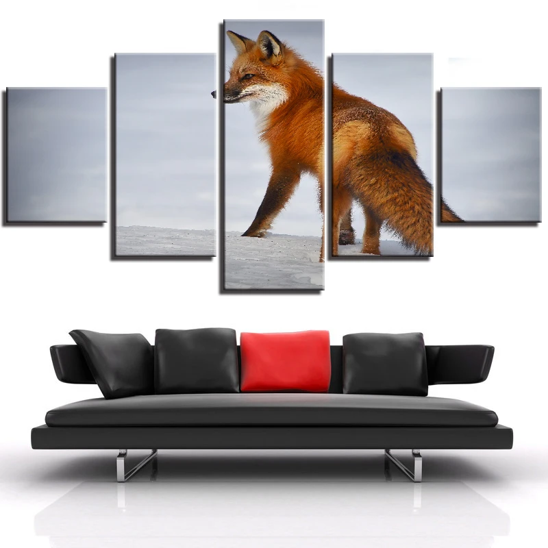 5 шт. Arctic Fox на льду постеры холст животные настенные художественные фотографии