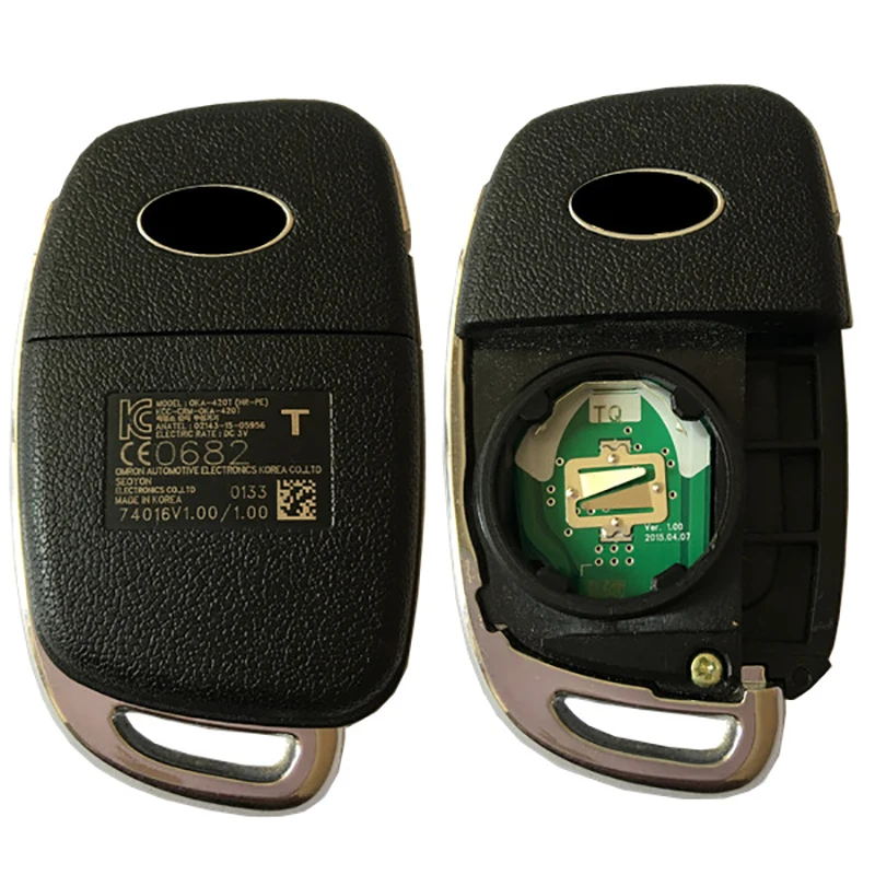 Оригинальный 2 кнопочный флип-ключ CN020104 для Hyundai Porter дистанционное управление