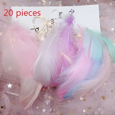 20pieces mx color Натуральные гусиные перья 8-12 см, цветные плавающие перья для рукоделия, головной убор, сделай сам, ювелирный материал, аксессуары, 100 шт - Цвет: 20pieces mx color