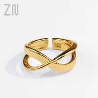 zn korean style simple cross open ring fashion personality jewelry gifts creative design hollow out finger rings for women