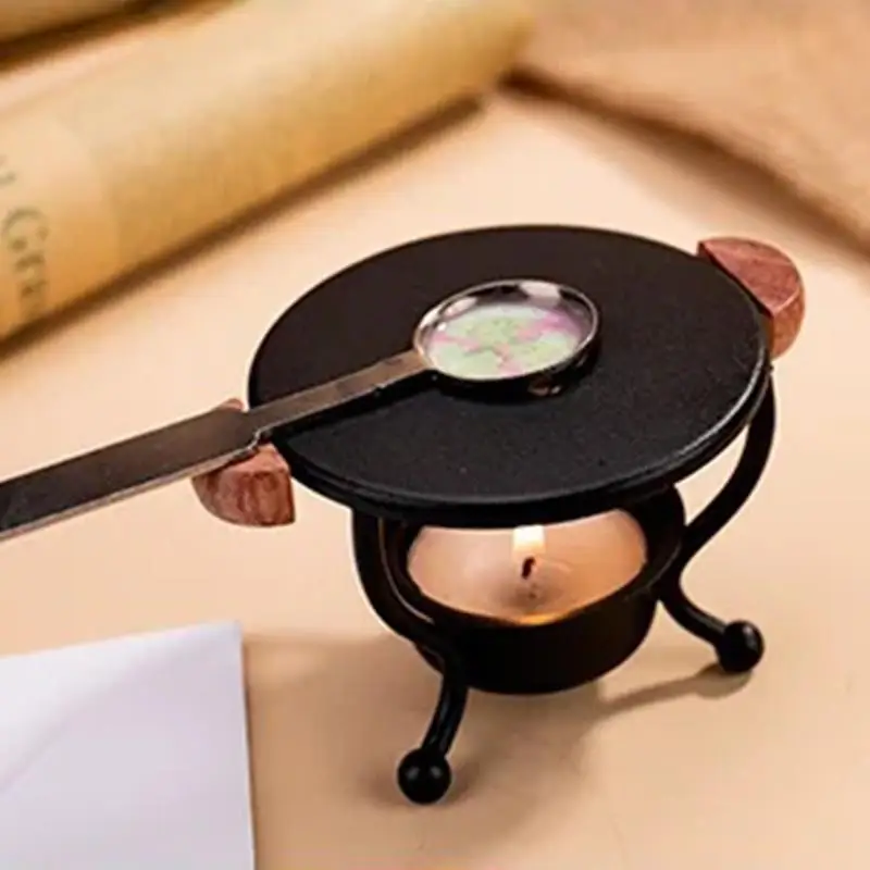 Retro Sealing Wax Furnace Stove Tripod Fire Paint Seal Stamp Stick Warmer Pot Melting Glue DIY Craft | Дом и сад