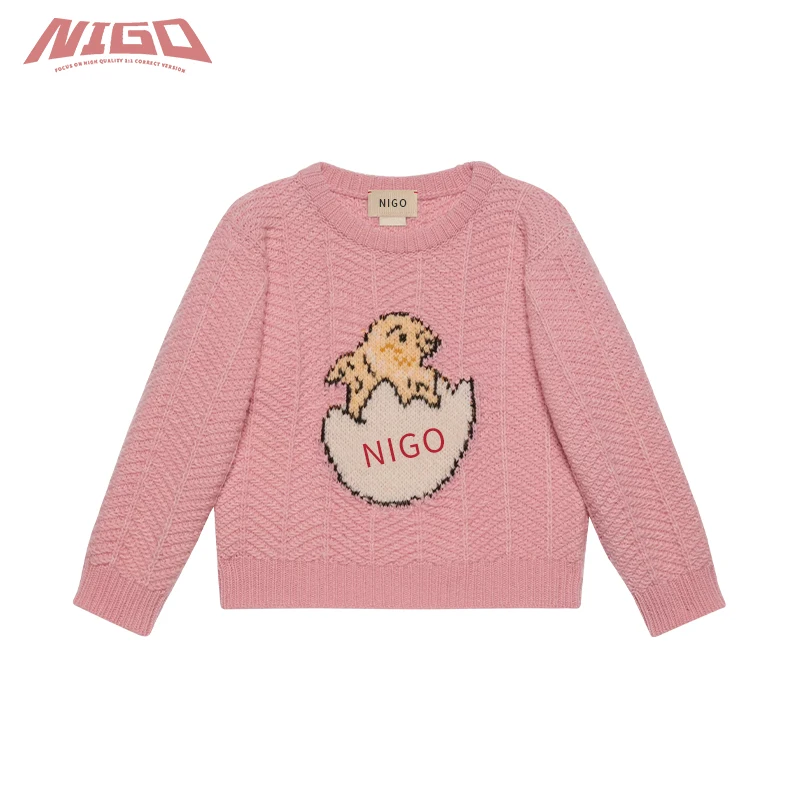 NIGO Girls 3-14 Years Old Chic Pattern Wool Sweater #nigo38527
