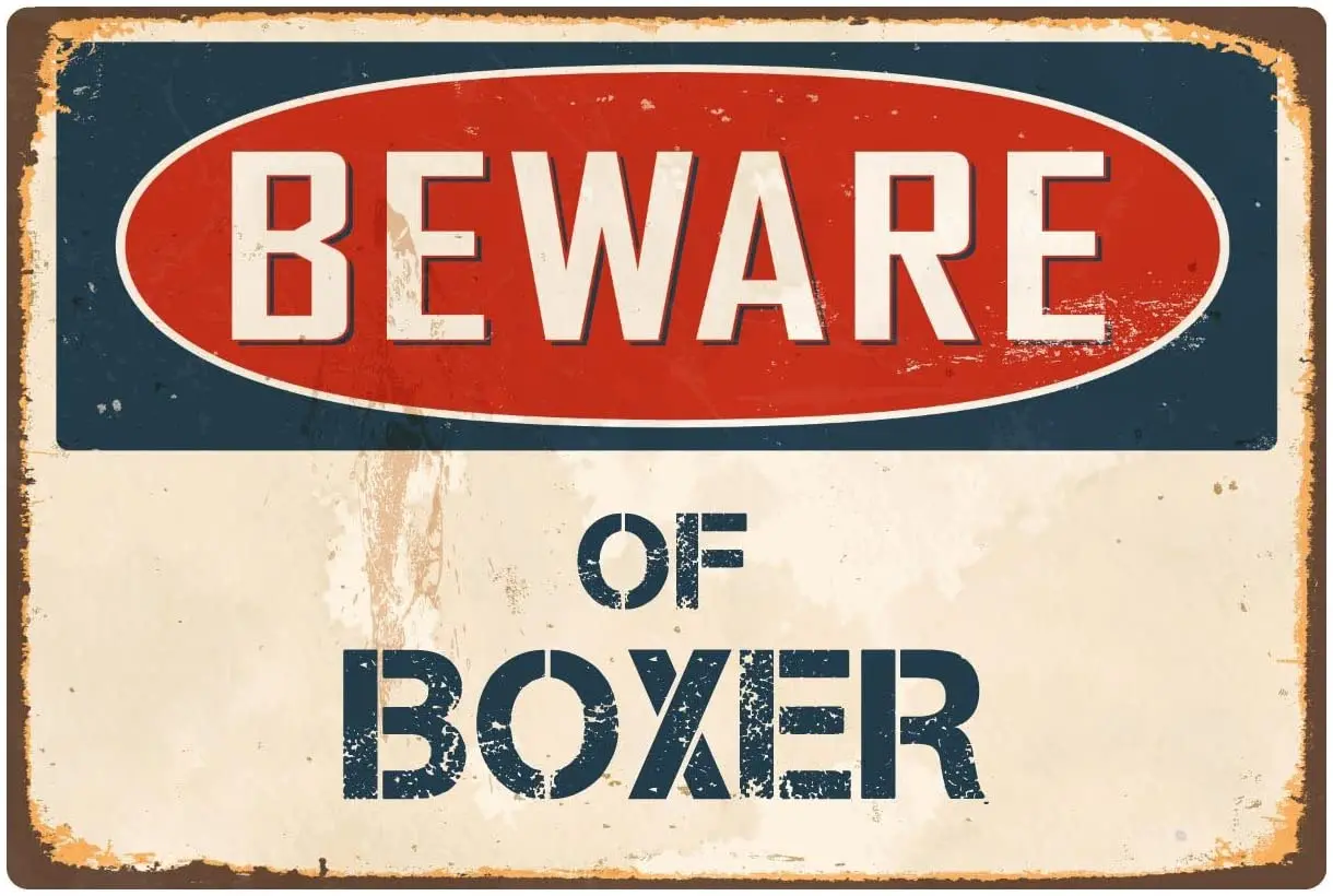 

StickerPirate Остерегайтесь боксеров 8x12 винтажный алюминиевый Ретро металлический знак VS073