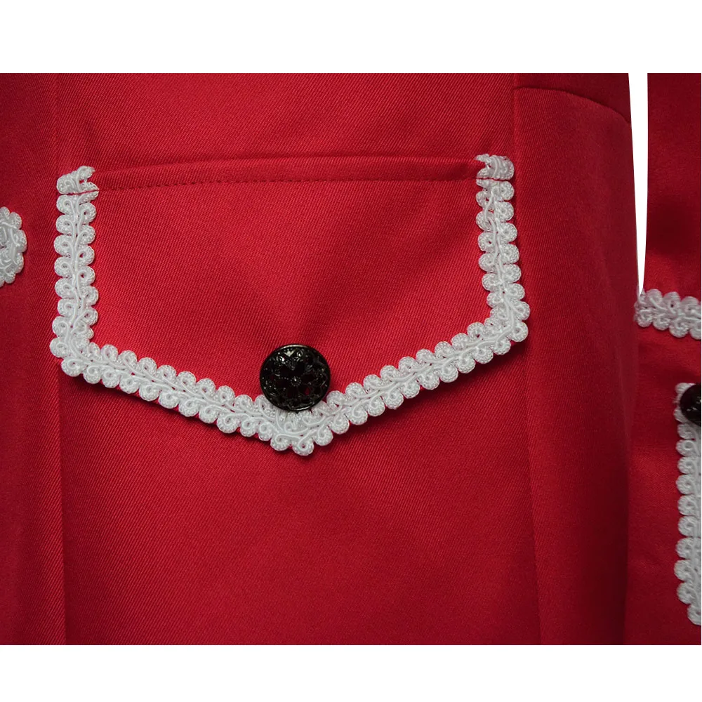 

Cosdaddy Medieval Steampunk Red Jacket Men Stand Collar Coat Formal Uniform for Show Stage Halloween