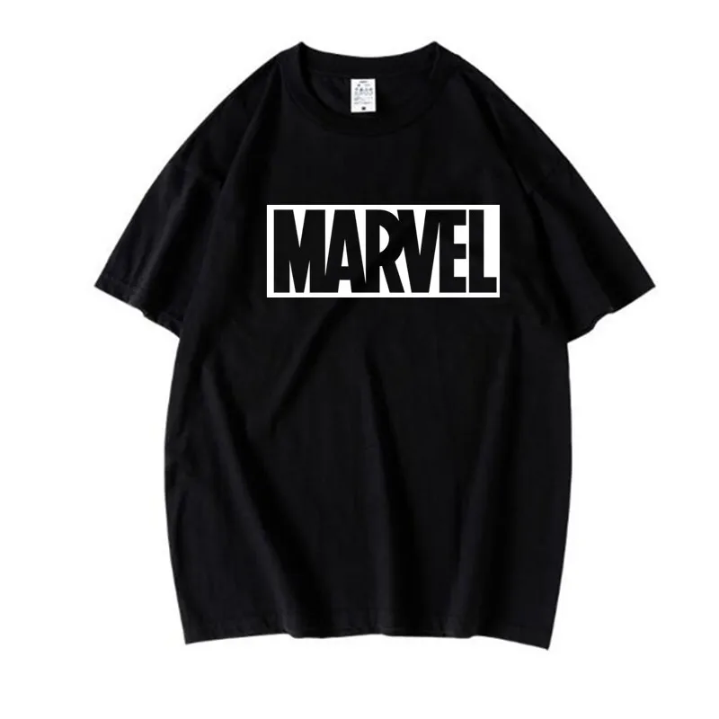 Футболка мужская с принтом Marvel Повседневная модная тенниска из чистого хлопка