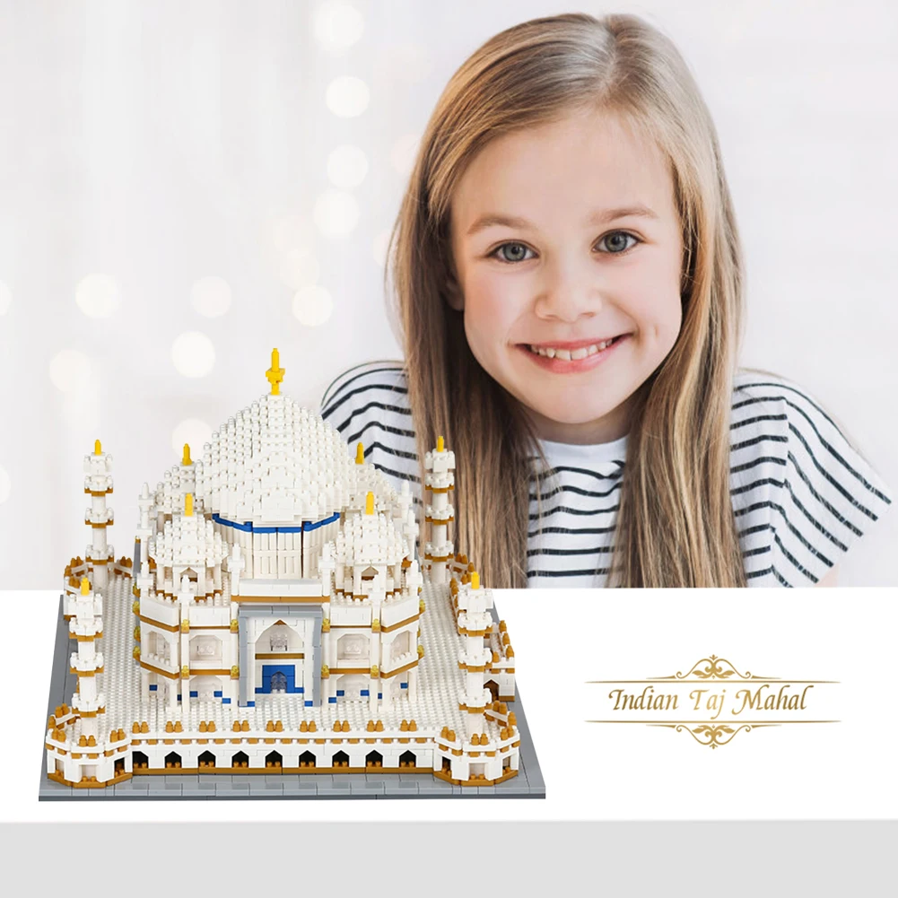 

2020 City Creator Indian Taj Mahal Micro Architecture Palace Street View Model Mini Bricks Building Blocks Educational Kids Toys