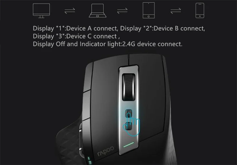 Беспроводная мышь Rapoo MT750S перезаряжаемая многорежимная Bluetooth мышь для бизнес-офиса