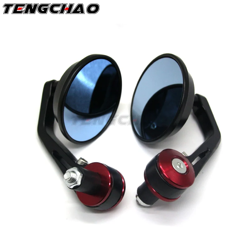 Руль мотоцикла с ЧПУ 7/8 &quot22 мм руль боковое зеркало заднего вида синее Выпуклое