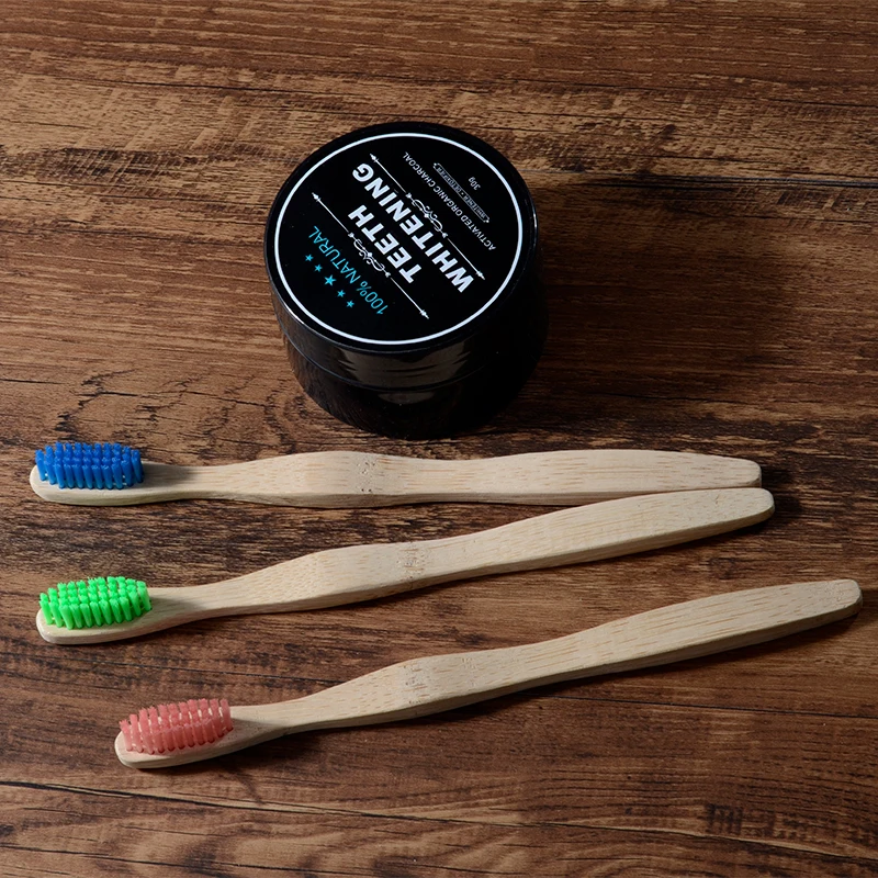 Cepillos de dientes de diseño minimalista para adultos, cepillo de dientes de bambú, cerdas duras de nailon, bajo en carbono, mango de bambú 100% Biodegradable, paquete de 10 unidades