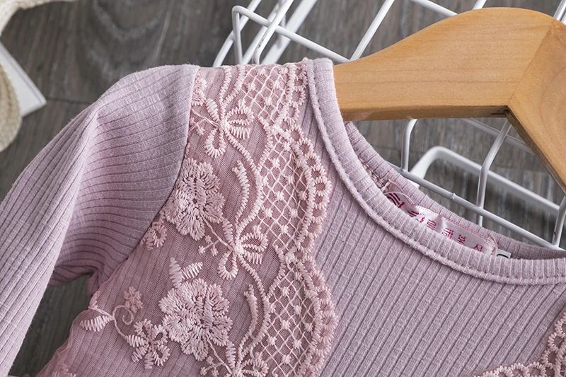 Детская одежда кружевные платья с длинными рукавами для девочек праздничное