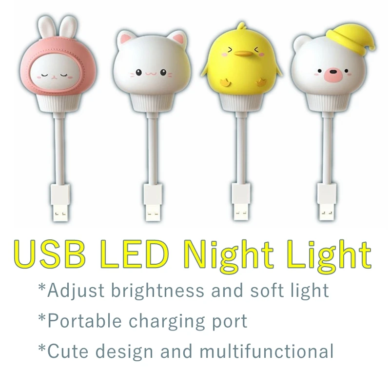 

Cute Little Night Light Children's Light USB LED Night Light Bear Bunny Decoration Kid Gifts