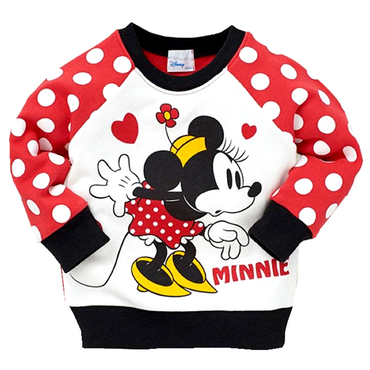 Осенний Детский Повседневный вельветовый свитер с Минни Маус рисунком Микки
