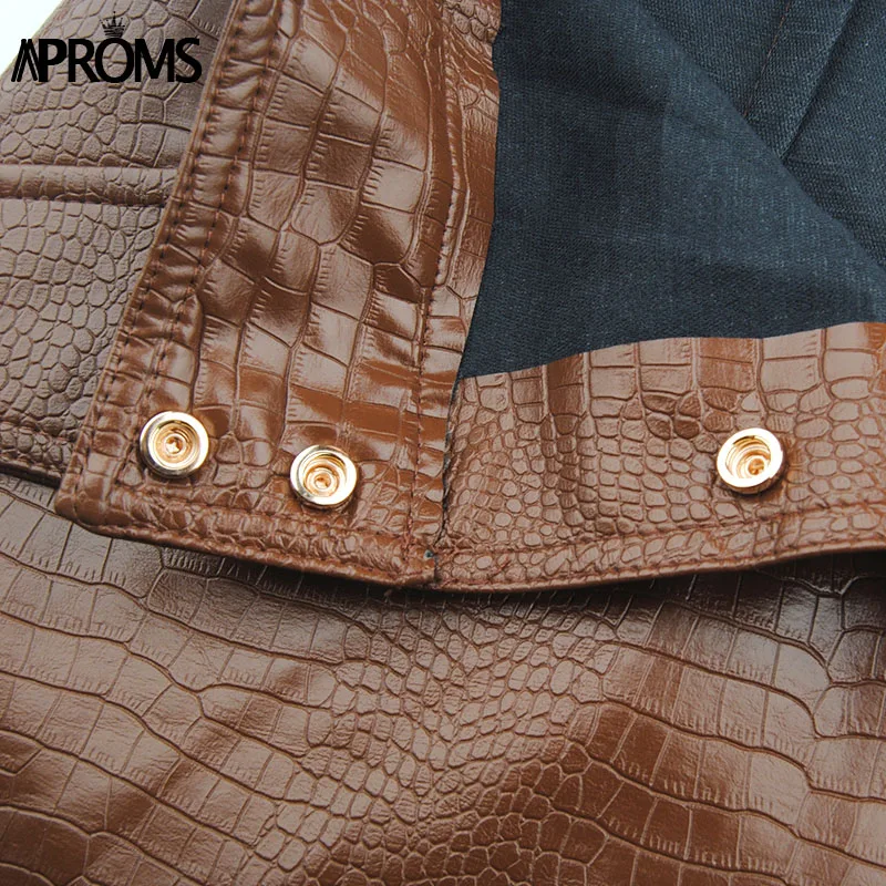 Aproms винтажное короткое платье из искусственной кожи с животным принтом женские