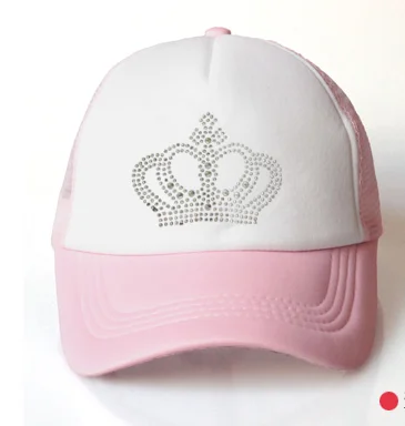 pink crown Шапка для маленьких девочек, аксессуары для детей от 3 до 8 лет, бейсболка с единорогом для девочек, летняя кепка водителя грузовика, кепка для детей - Цвет: pink crown