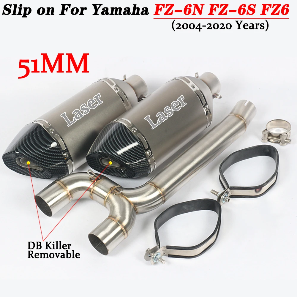 Выхлопная труба мотоцикла Leo Винс со средней посадкой для Yamaha FZ-6N FZ6 2004-2020