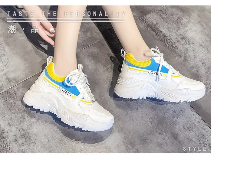 ALL YIXIE Новые искусственные кожаные женские платформенные кроссовки модные Casual белые увеличенные женские кроссовки большого размера 41