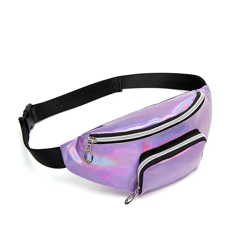 

Laser Glitter Adjustable Belt Waist Packs Chest Bag Women Waterproof PU Leather Bum Bags Travel Sprots Purse Pouch Fanny Pack