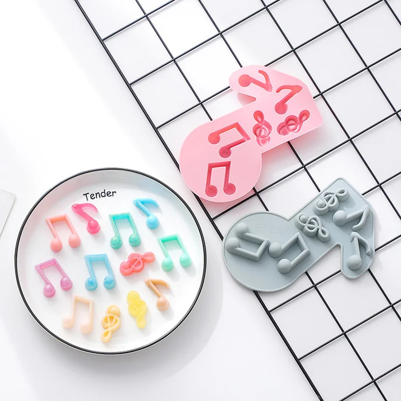 Cute Silicone Mold Nonstick Chocolate Mold Music Symbol DIY Cake Decoration Tool For Ice Cube Resin Mold Korean Kitchen Supplies images - 6