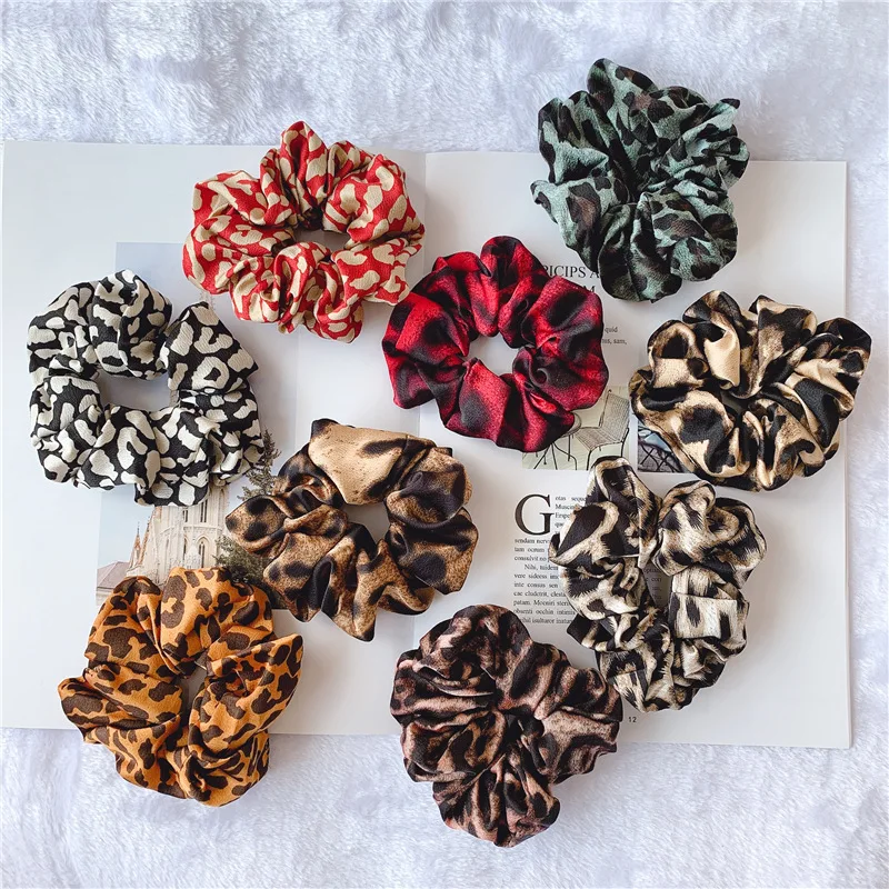 Резинки для волос женские с леопардовым принтом модные эластичные аксессуары