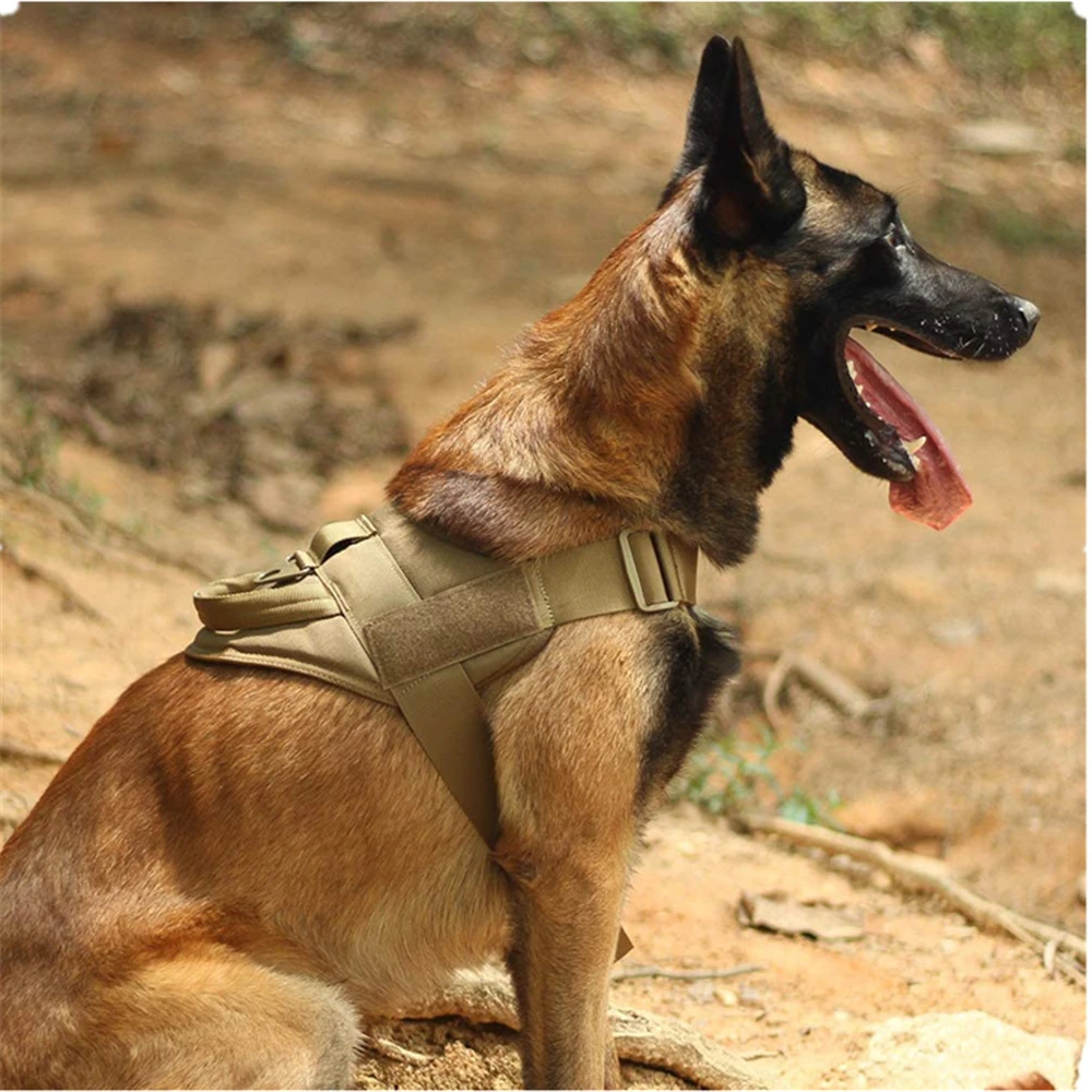 Dog Tactical Harness Vest Leash Chest German Shepherd Dog Collar Pectoral Adjustable Training for Medium Large Dogs Accessories