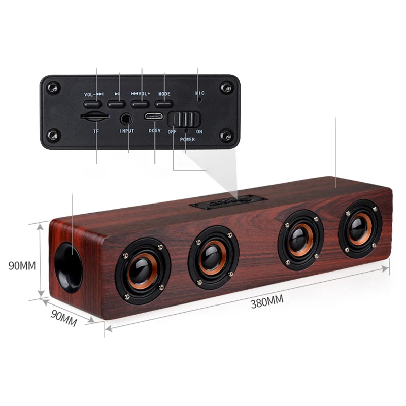 

Wireless Bluetooth Speakers for Home Wooden W8 Laptop Sound Blaster TV Desktop Audio
