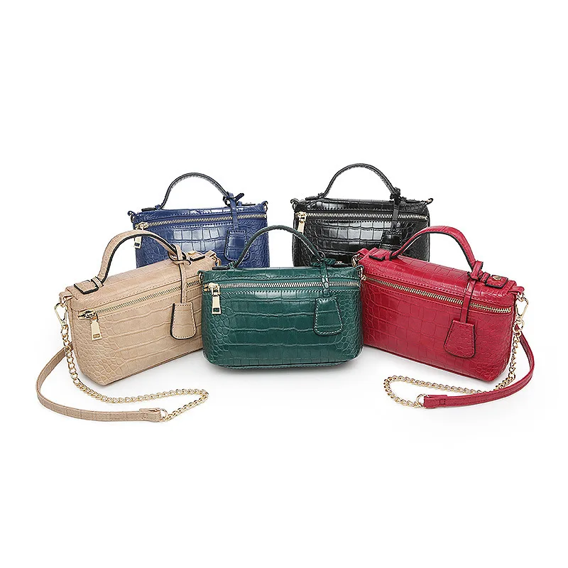 Роскошные маленькие сумки мессенджеры через плечо с цепочкой и крокодиловым