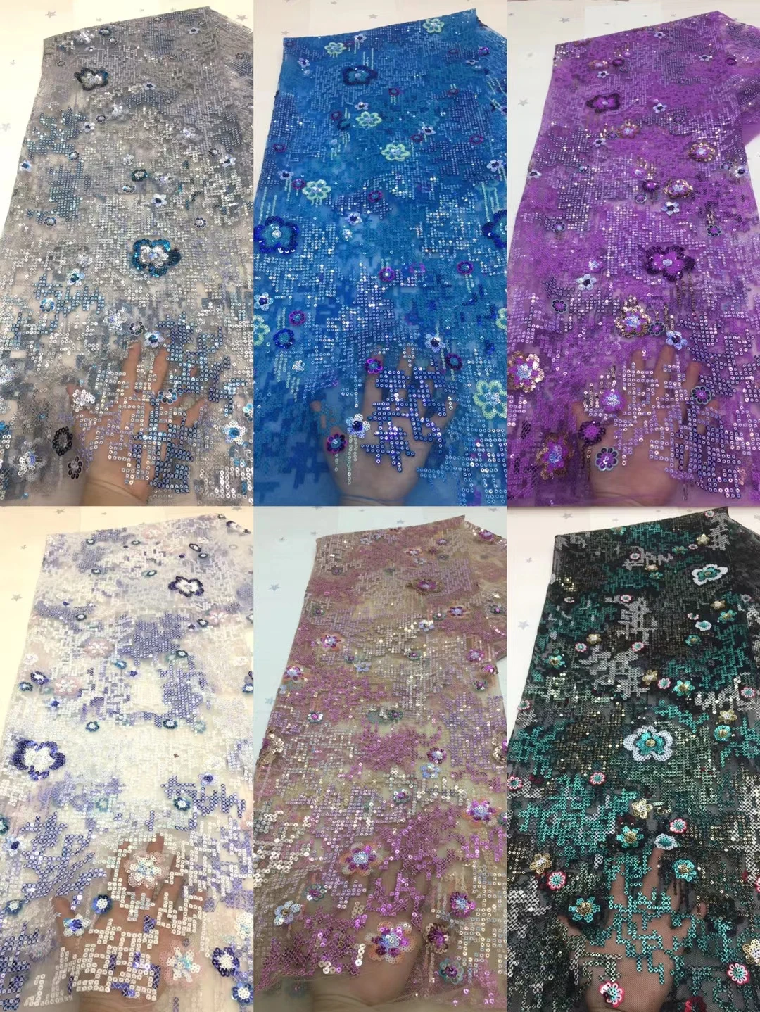 

Beautiful sequence Nigerian sequins net lace 2021 high quality African tulle mesh Aso Ebi lace fabric for dress 5yards/lot