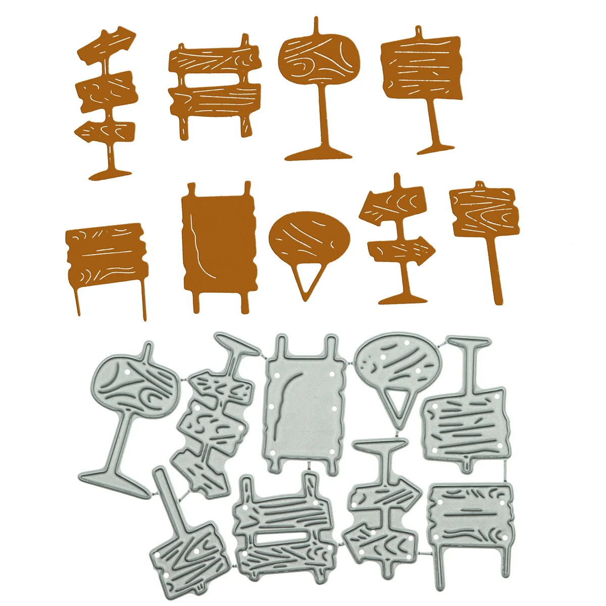 

Various Direction Sign Board Pattern Cutting Dies For Scrapbooking Handcraft Card Diary Album Clipart Decorating Punch Stencil