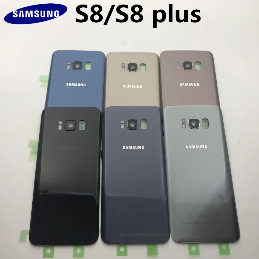 Original Glass For Samsung Galaxy S8 S8 Plus G950F G955F Back Battery Cover Door Rear Housing Case Replacement+ Adhesive Sticke