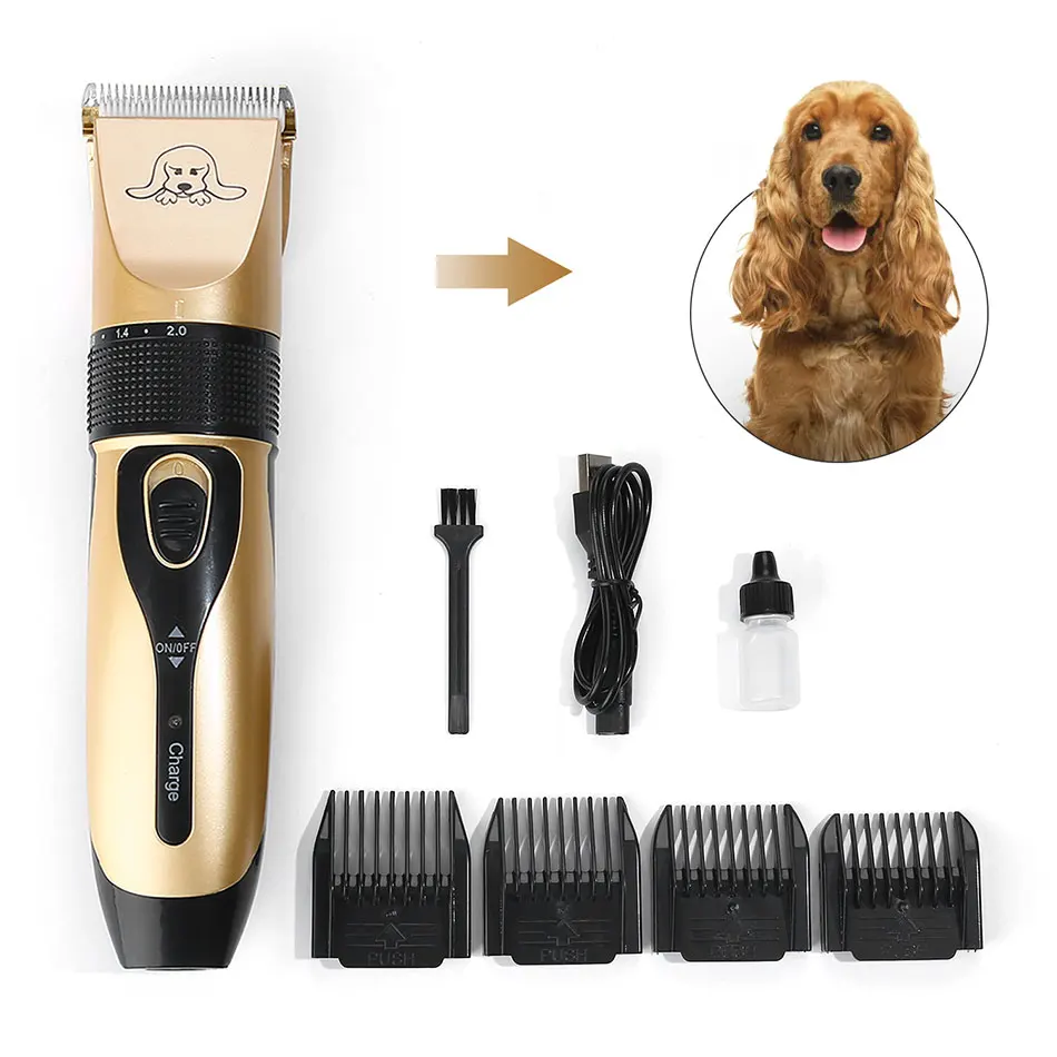 USB перезаряжаемая машинка для стрижки домашних животных набор 5 в 1 электрическая