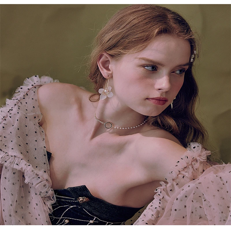 Популярные женские ювелирные изделия розовые серьги с бутонами в форме цветка