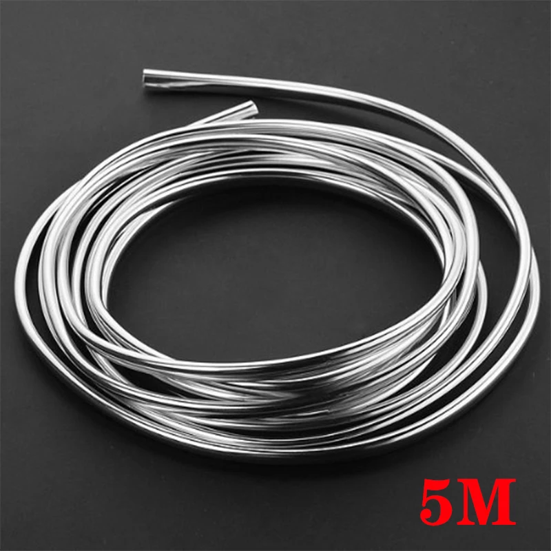 

5M Car Door Edge Scratch Protection Strip Bumper Anti-collision Strip DIY Silver PVC Molding Decorative Strip Auto Accessories