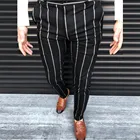 Новинка 2021, мужские классические брюки, мужские повседневные Простые брюки, приталенные полосатые деловые мужские костюмные брюки, деловые брюки большого размера