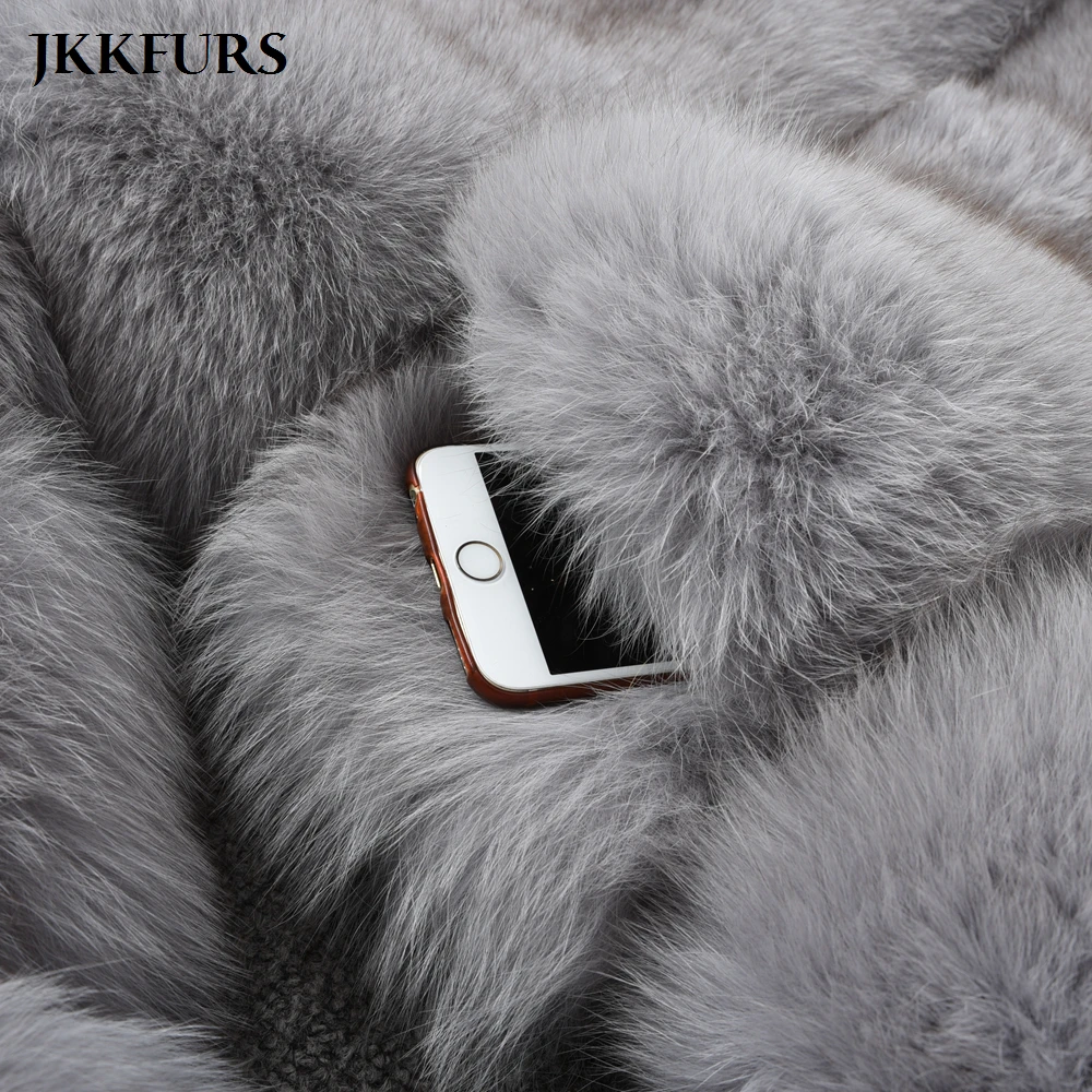 Женская шуба из натурального Лисьего меха, модный стиль, Новое поступление, высокое качество, зимняя Толстая теплая меховая куртка, верхняя одежда S7362