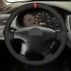 Для Honda Civic 1996-2000 CR-V CRV Prelude 1997 1998 1999 2000 2001-2002 черная обувь из натуральной замши на каблуке Чехол рулевого колеса автомобиля