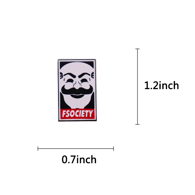 Эмалированная заколка с логотипом Mr. Робот таинственный хакер значок злодейцев E