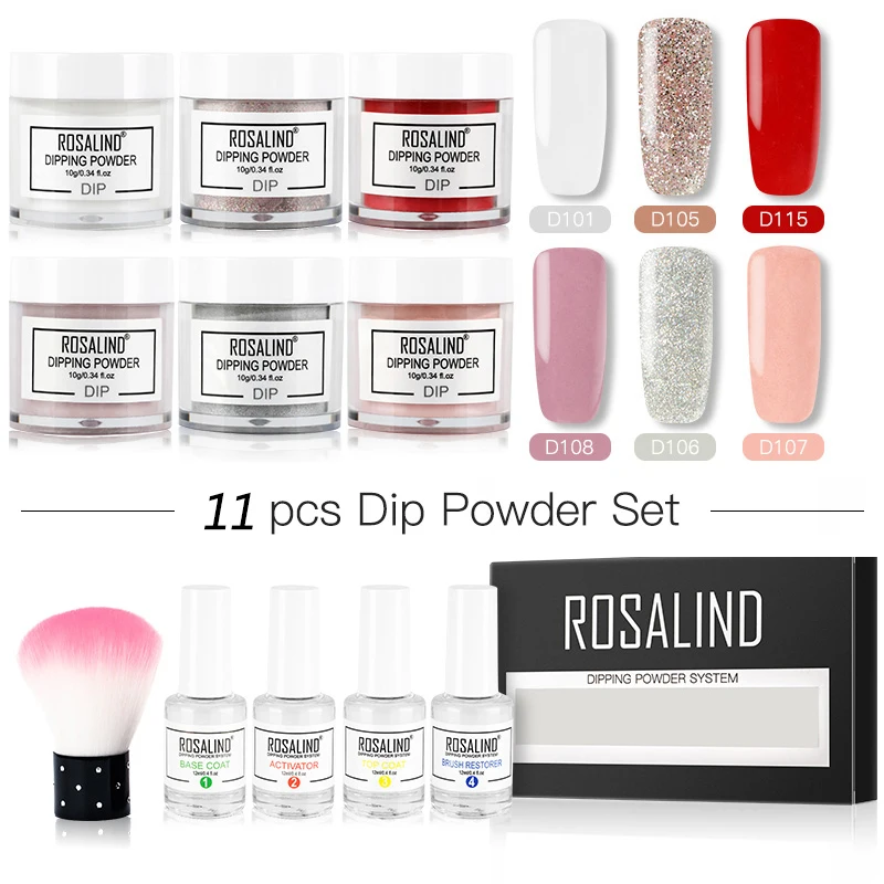 Голографические наклейки для ногтей ROSALIND блестящий Dip порошок набор украшения