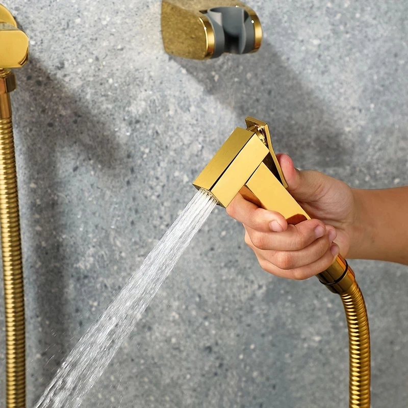 Смеситель для биде смеситель золотой Латунный душа мойки мусульманский Ducha Higienica