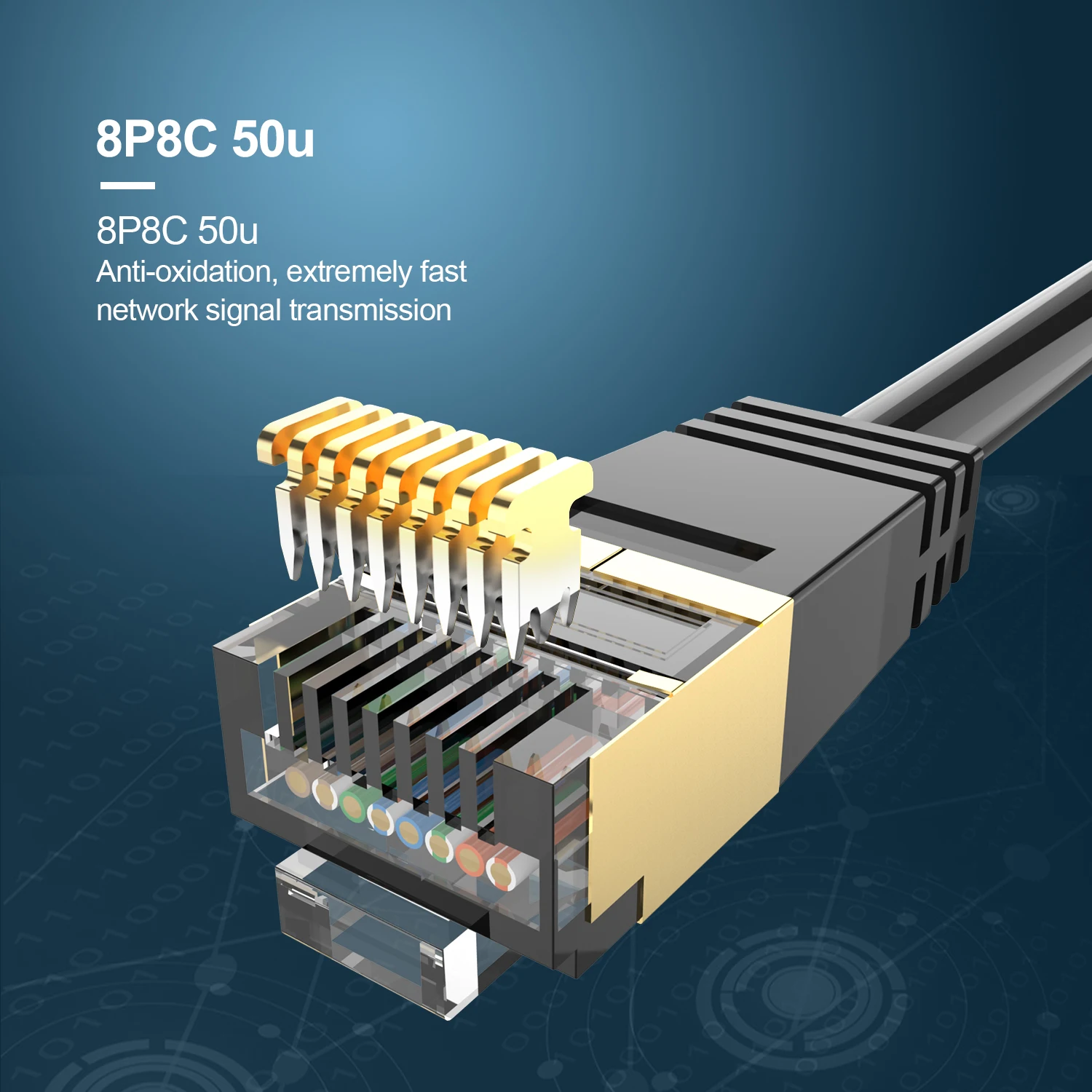 AUCAS SSTP высокоскоростной Cat8 Ethernet соединение RJ45 Перемычка компьютера 8P8C мужской