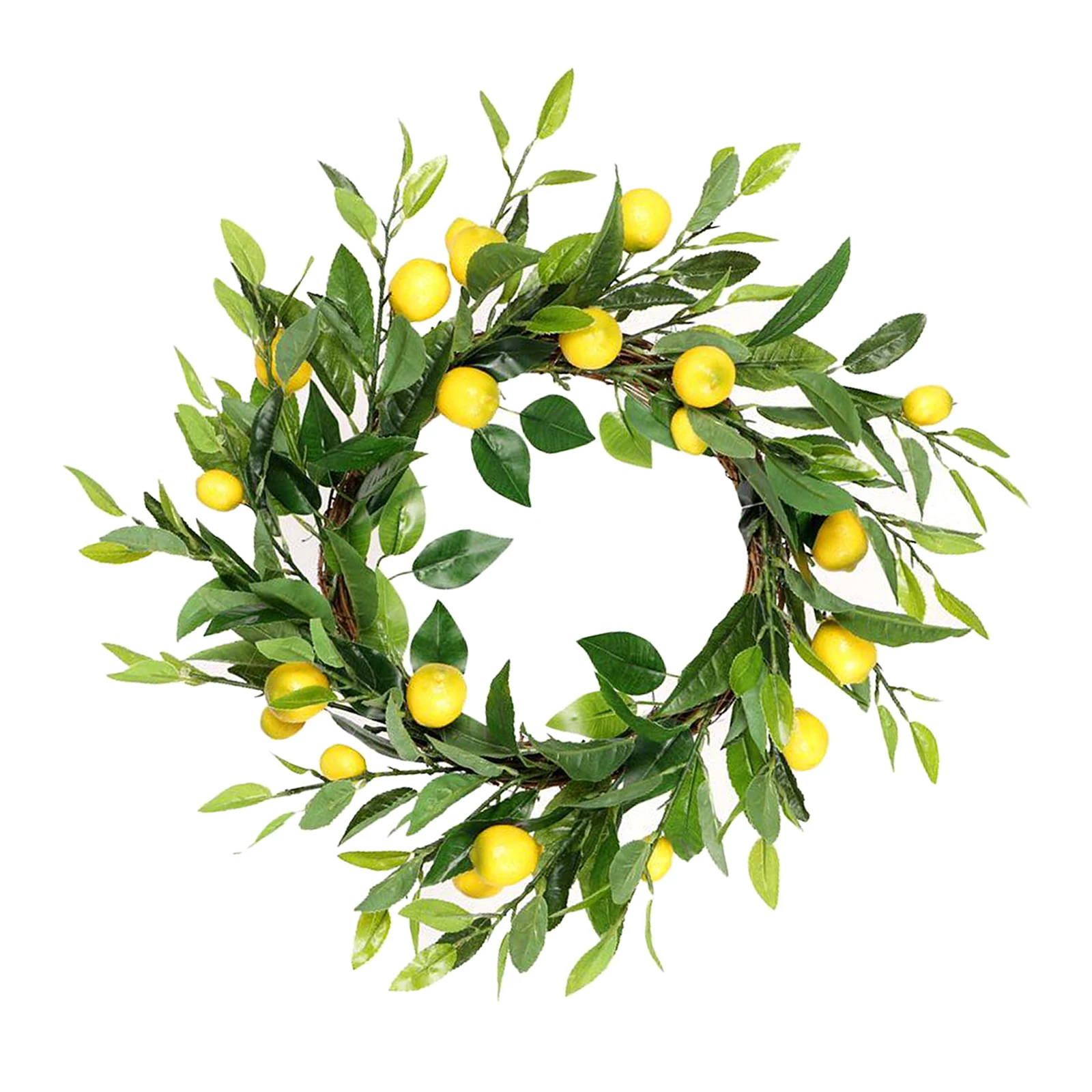 

Artificial Lemons Flowers Wreaths Wall Simulation Steel Rattan Ring Holiday Decoration Window Front Door ings for Christmas