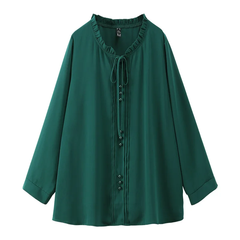

Solid Vintage Long Sleeve Plus Size Summer Blouses Spring Autumn Thin Chiffon Shirts Female Tops Casual Outerwear