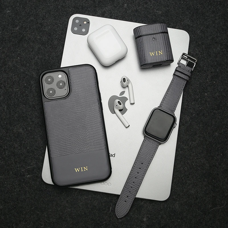 

Hiram Beron Grey Italian Leather Strap for Apple Watch Bracelet 42mm 44mm 40mm 38mm Luxury Accessories Dropship