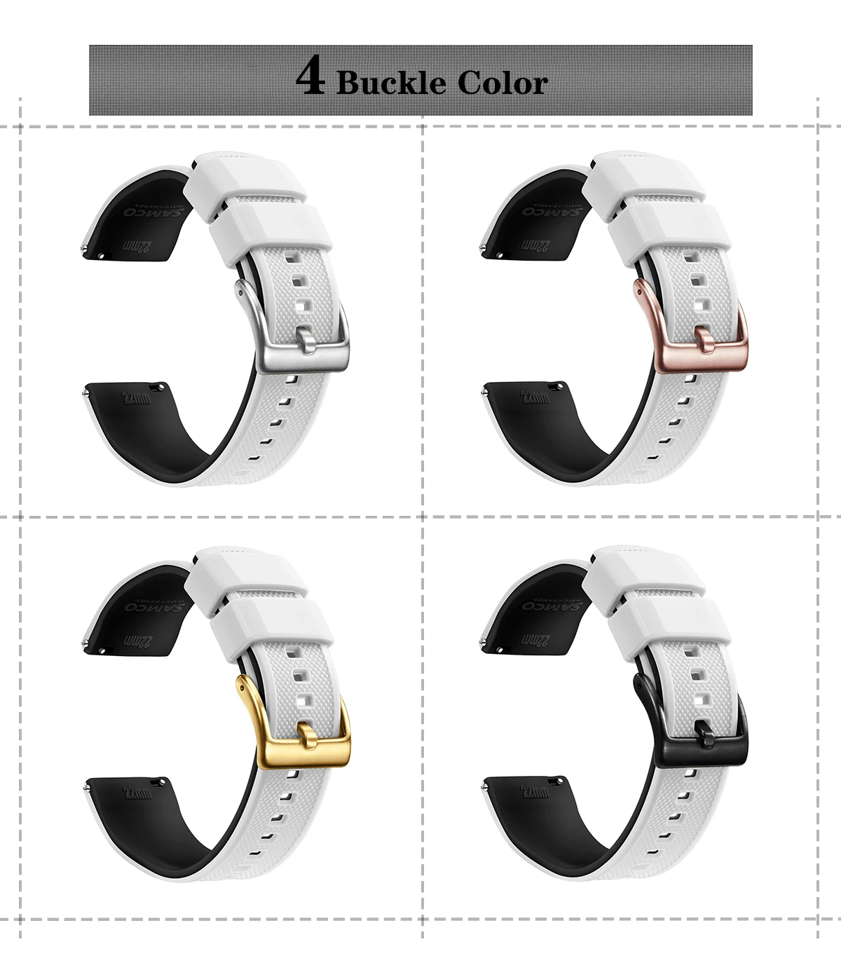 Quick Release Rubber Watch Strap Silicone Watch Band 20mm 22mm  Huawei Samsung Garmin Watch Replacement Watchband