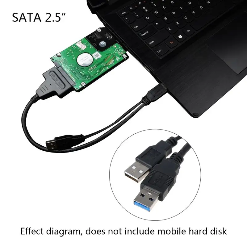 1 шт. USB 3 0 для SATA3 22Pin кабель питания данных адаптер конвертер HDD 2 5 дюймов жесткий