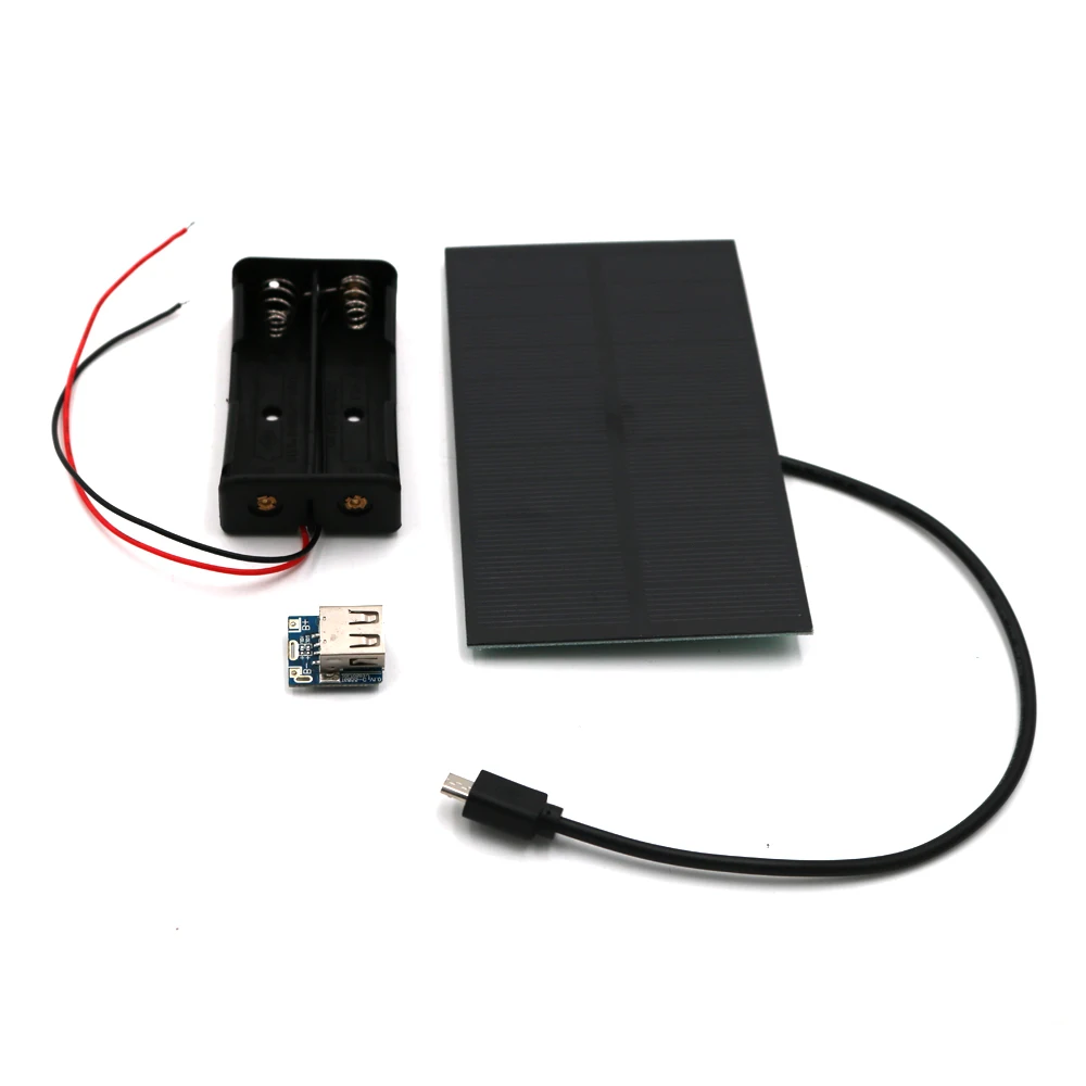 DIY 5V 1 65 W Панели солнечные Мощность банк Батарея коробка 3 7 V Micro USB 2A Boost Mobile 18650